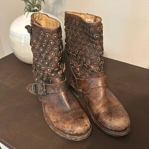 Frye Boots - Jenna Disc Short Studded & Distressed Boots- Size 7B